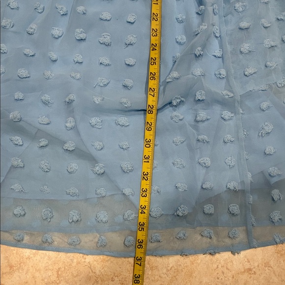 MIHOLL NWT Light Baby Blue Swiss Dot Textured Pocketed Dress Medium - Picture 11 of 11